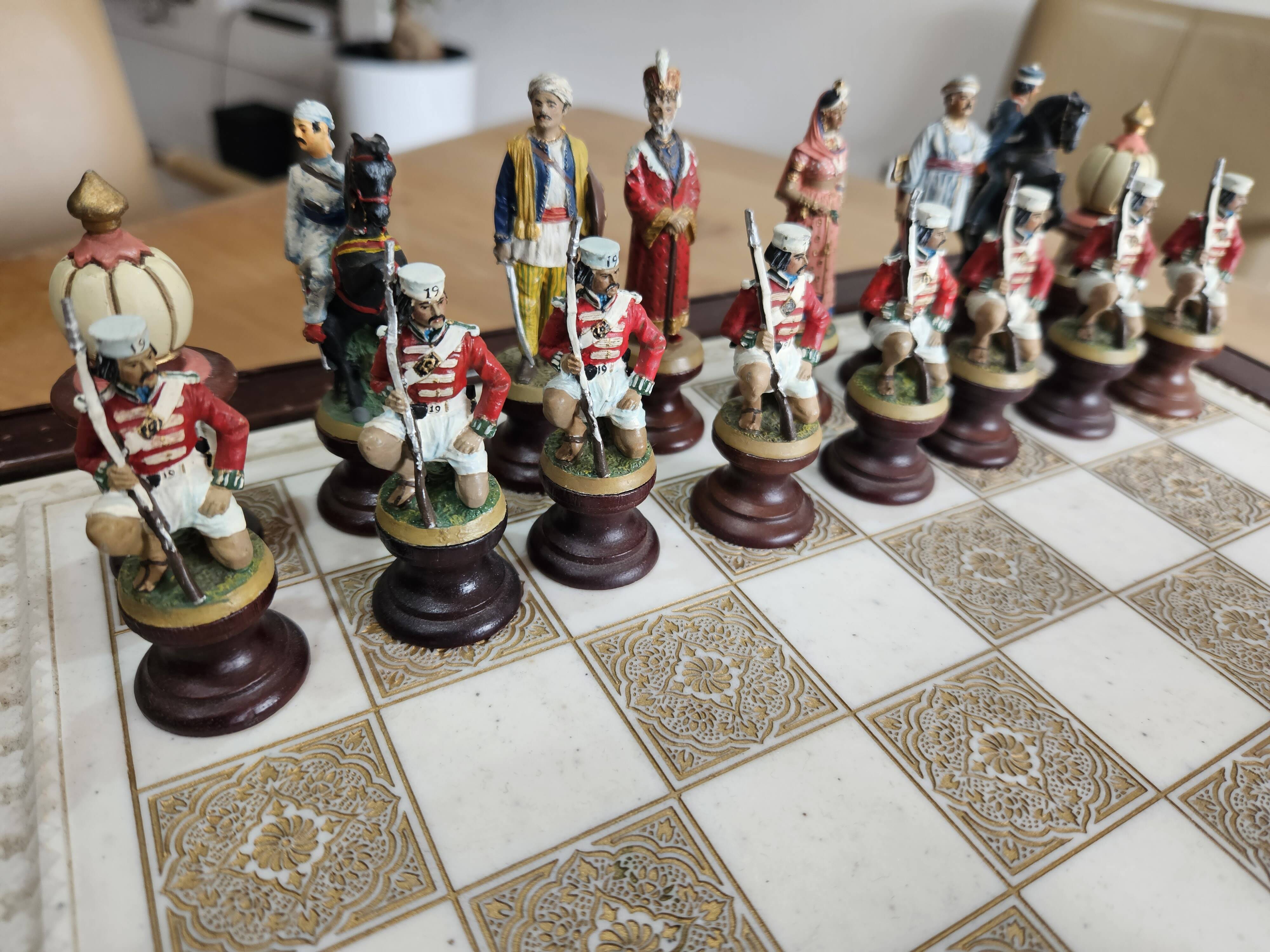 Franklin Mint Raj Collectible Chess Sets, 1970s.