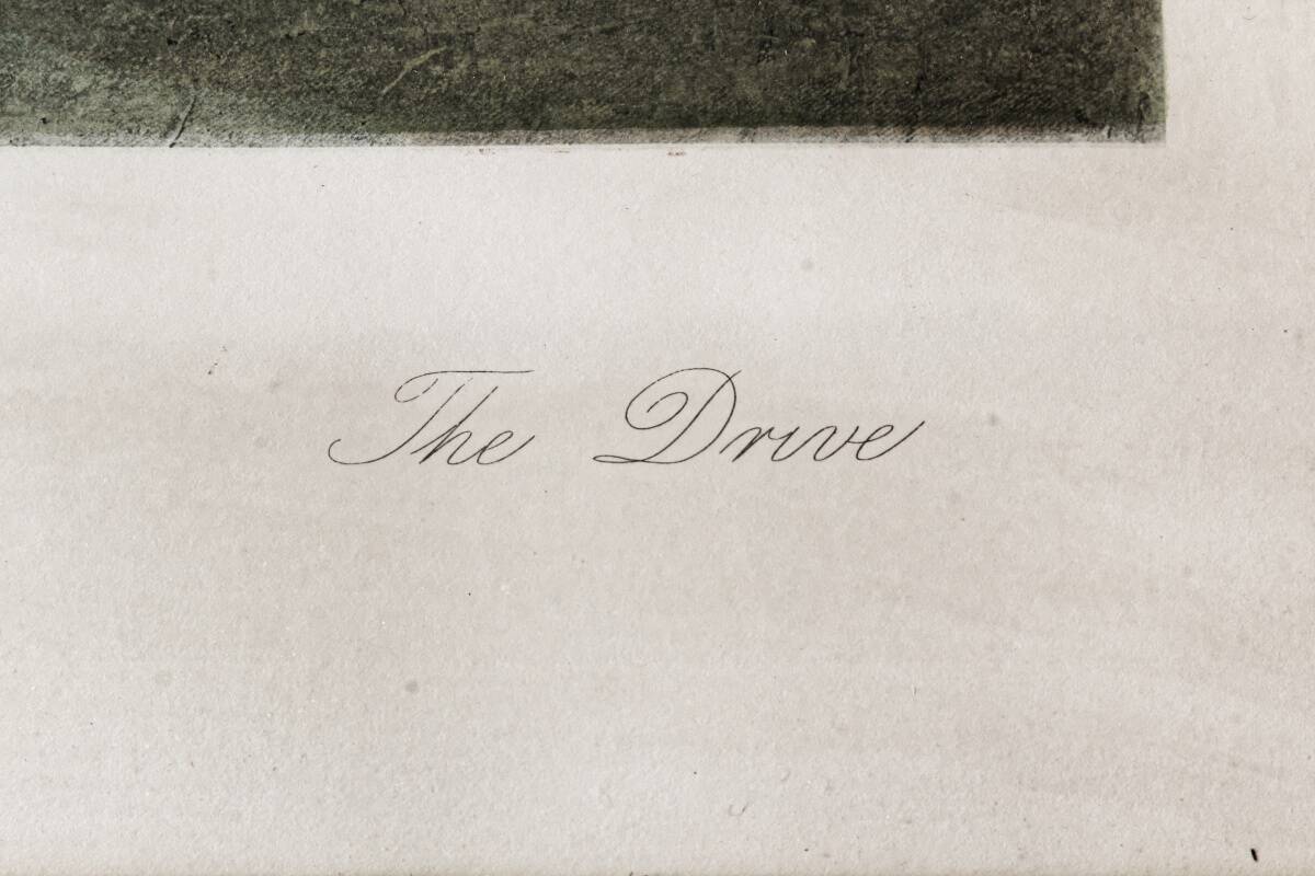 Coloured lithograph, "The Drive" Golf, after Douglas Adams (1853-1920)