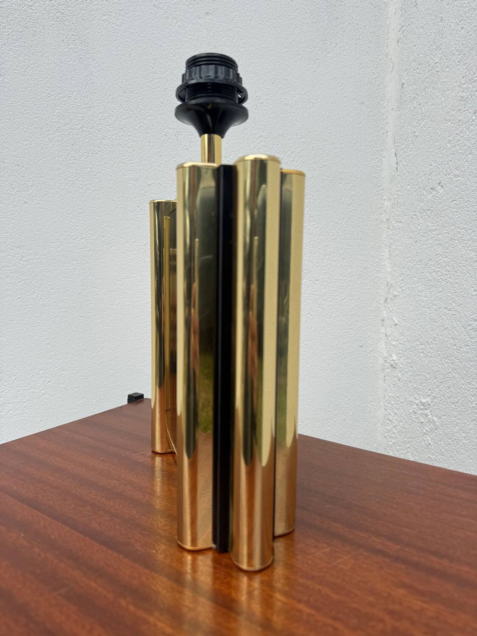 Lampe miroir fumé laiton années 70