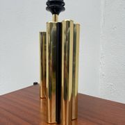 Lampe miroir fumé laiton années 70