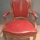 Louis XV period armchair covered in leather.