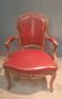 Louis XV period armchair covered in leather.