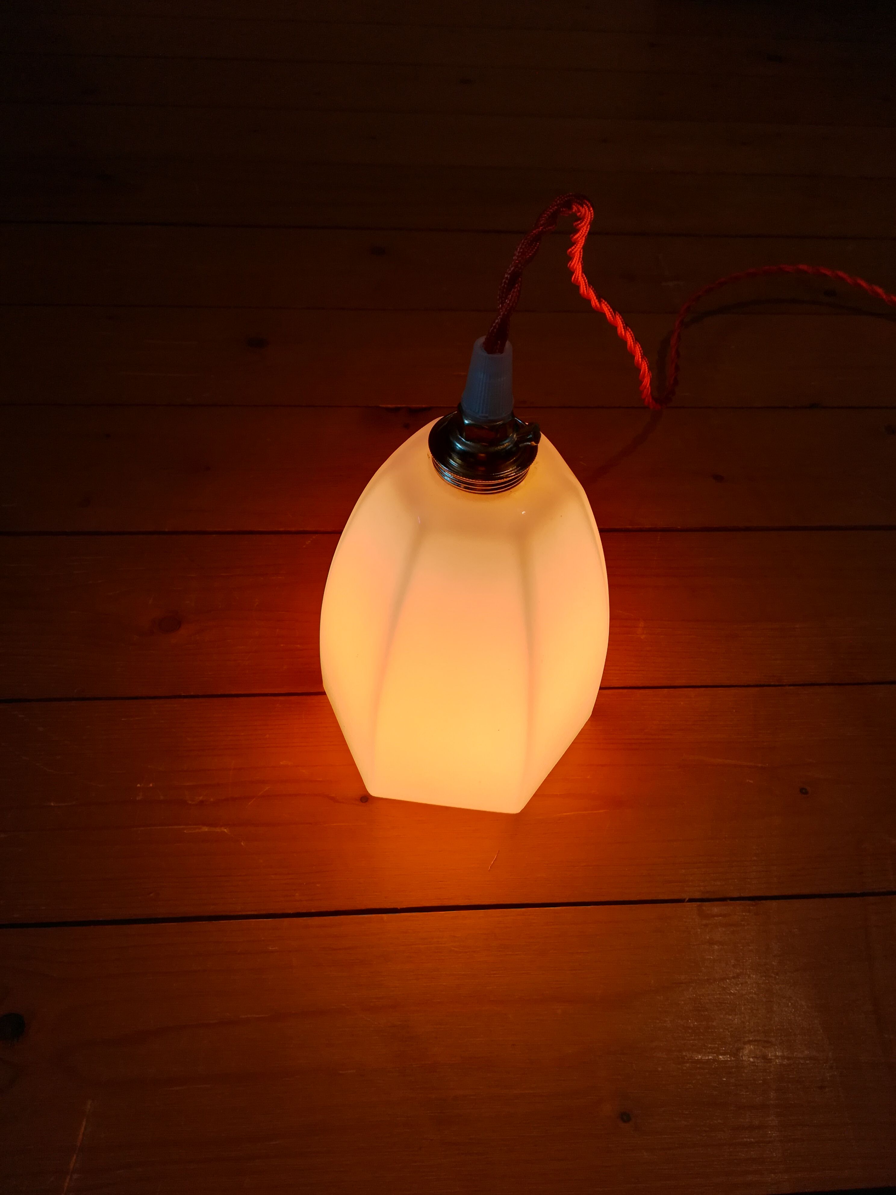 Glass art deco hanging lamp