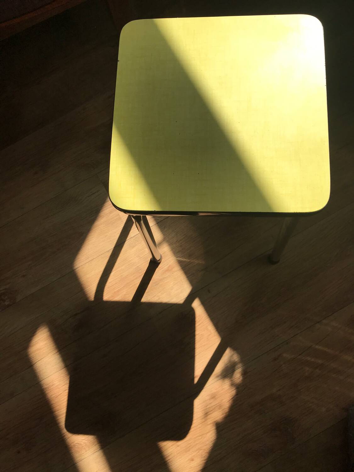 Vintage yellow formica stool