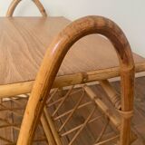 Rattan side table