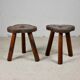 Paire de tabourets en bois, art populaire espagnol