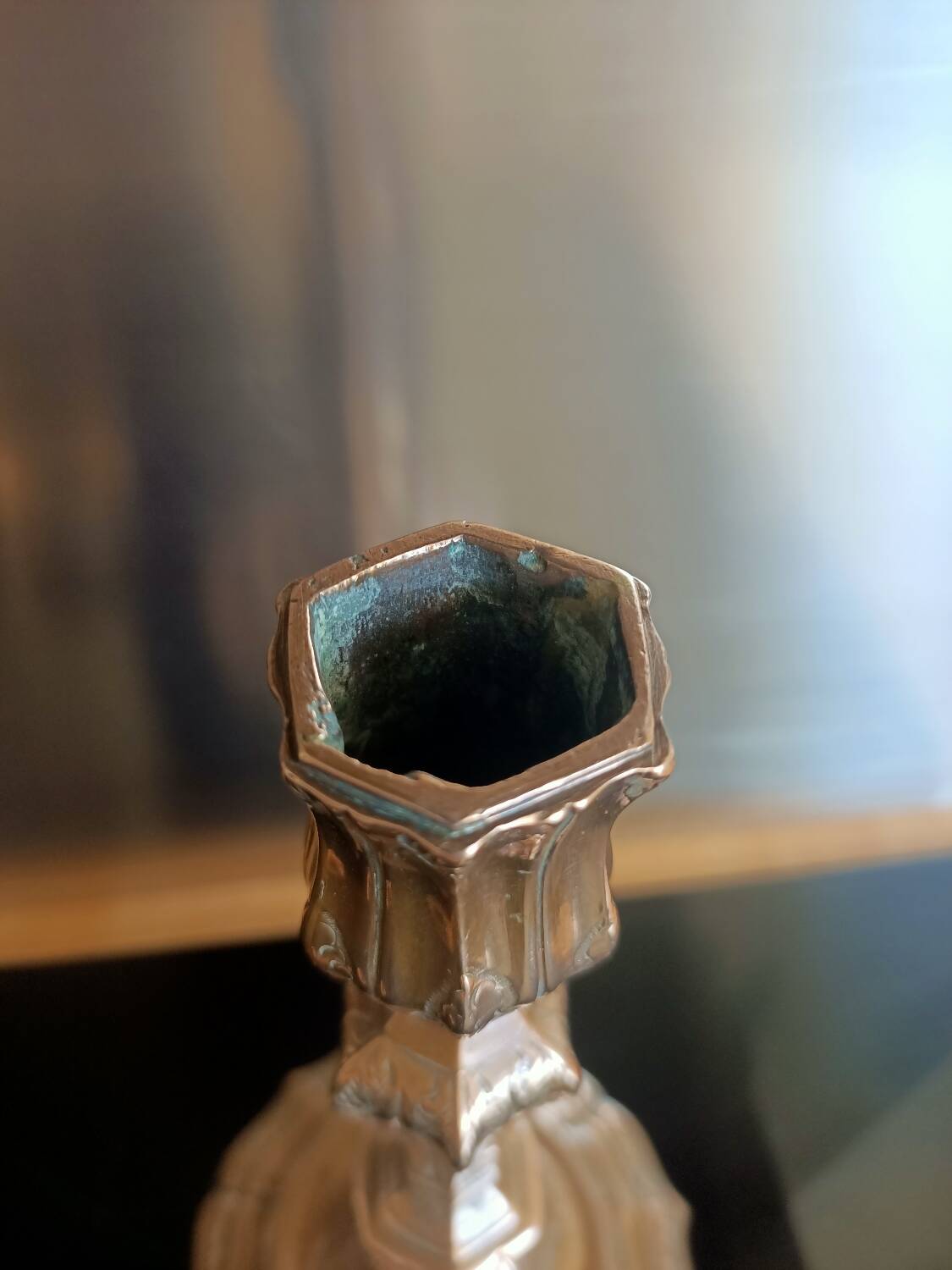 18th century chiseled bronze candlestick