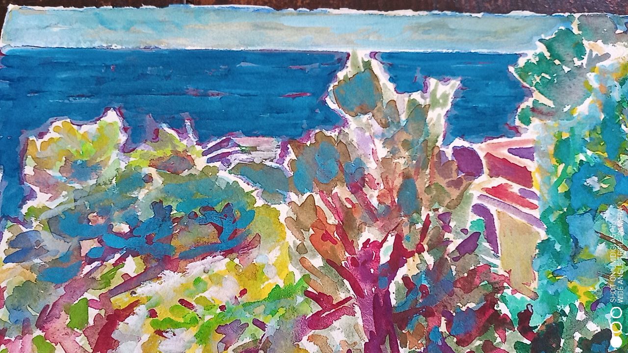 Pierre Lacroux (1909-1993) Gouache Cap Ferrat 10 September 78