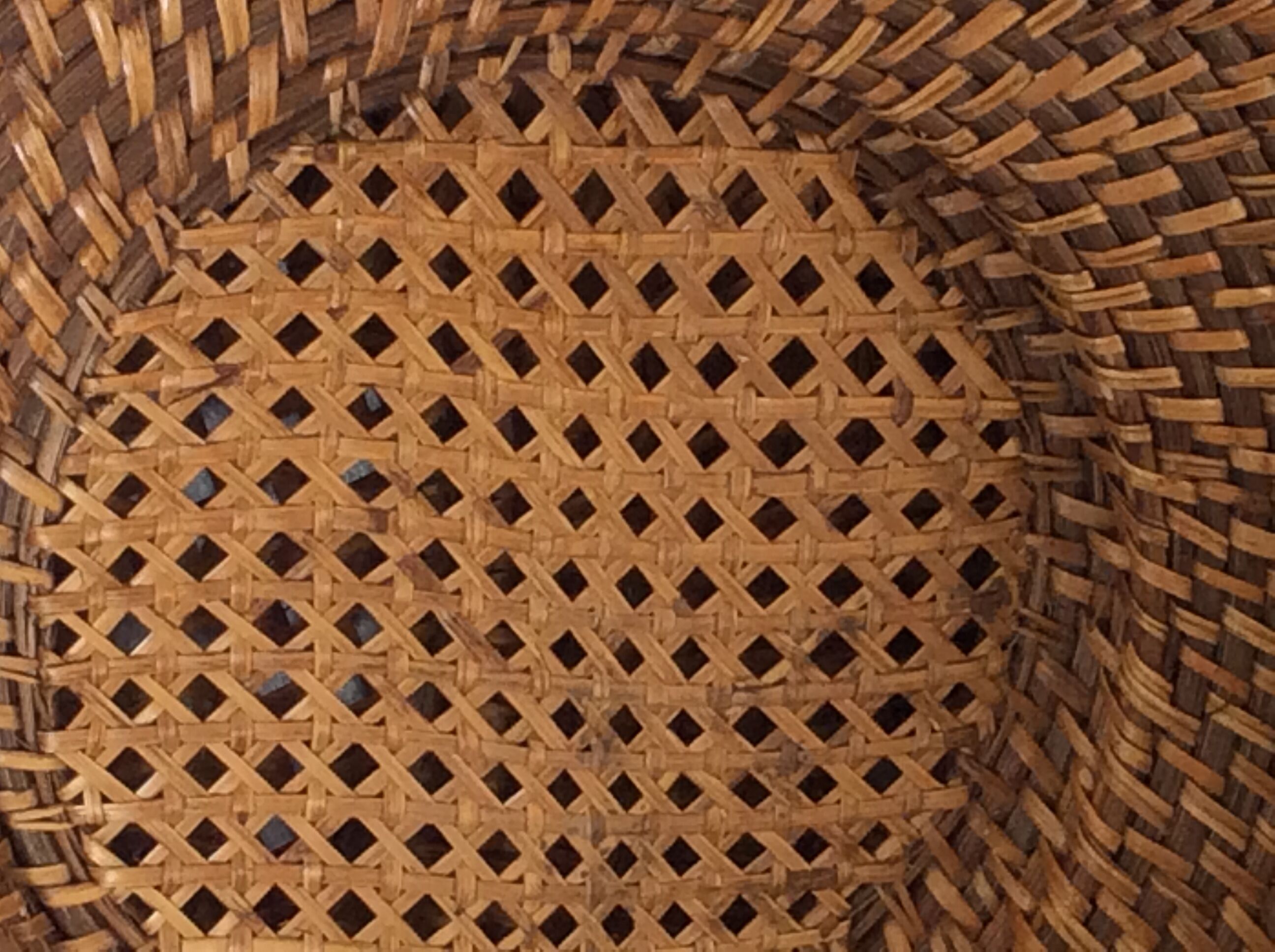 Ten rattan plates, basketry, wicker