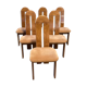 Organic brutalist modernist Dutch design dining chairs set of 6. 1970s - 1980s