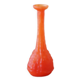 Vase orange en pâte de verre art nouveau