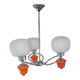 Space Age chrome and ceramic chandelier from the 70s