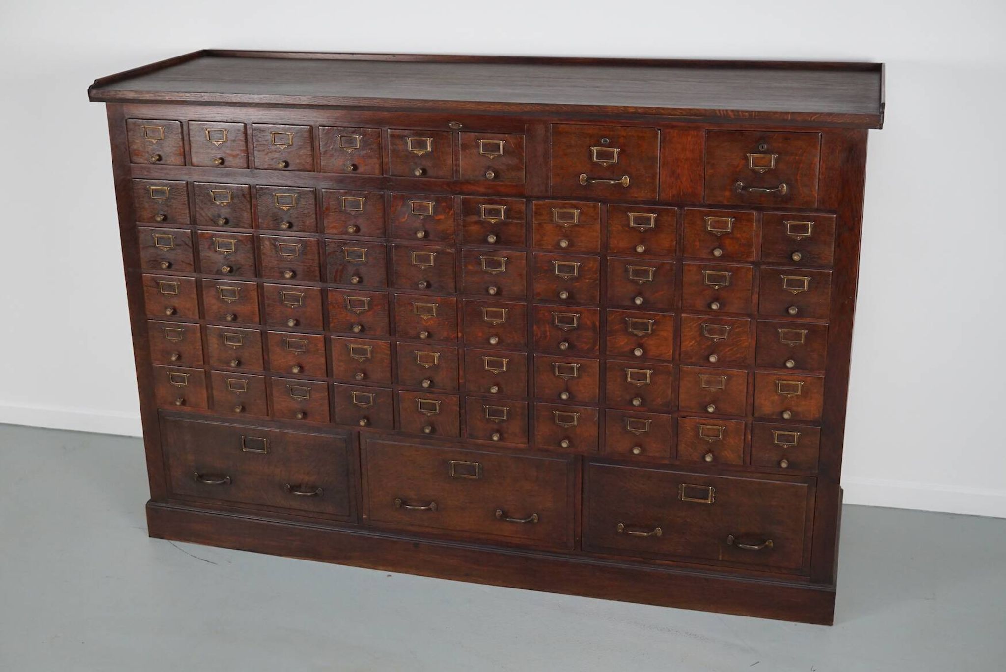 Large French oak notary apothecary cabinet / filing cabinet, 1920/30s