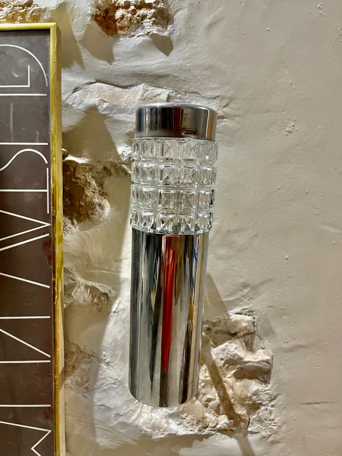 Sciolari style chrome and glass wall light