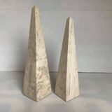 Pair of Fratelli Mannelli travertine bookends
