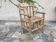 Art-Populaire armchair in raw wood, circa 1950.