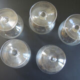 Lot of 5 Glass Vintage Transparent Cognac