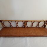 Pair of bamboo and rattan shelves