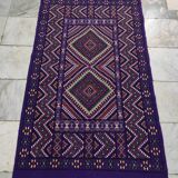 Hand-woven purple margoum rug in natural wool