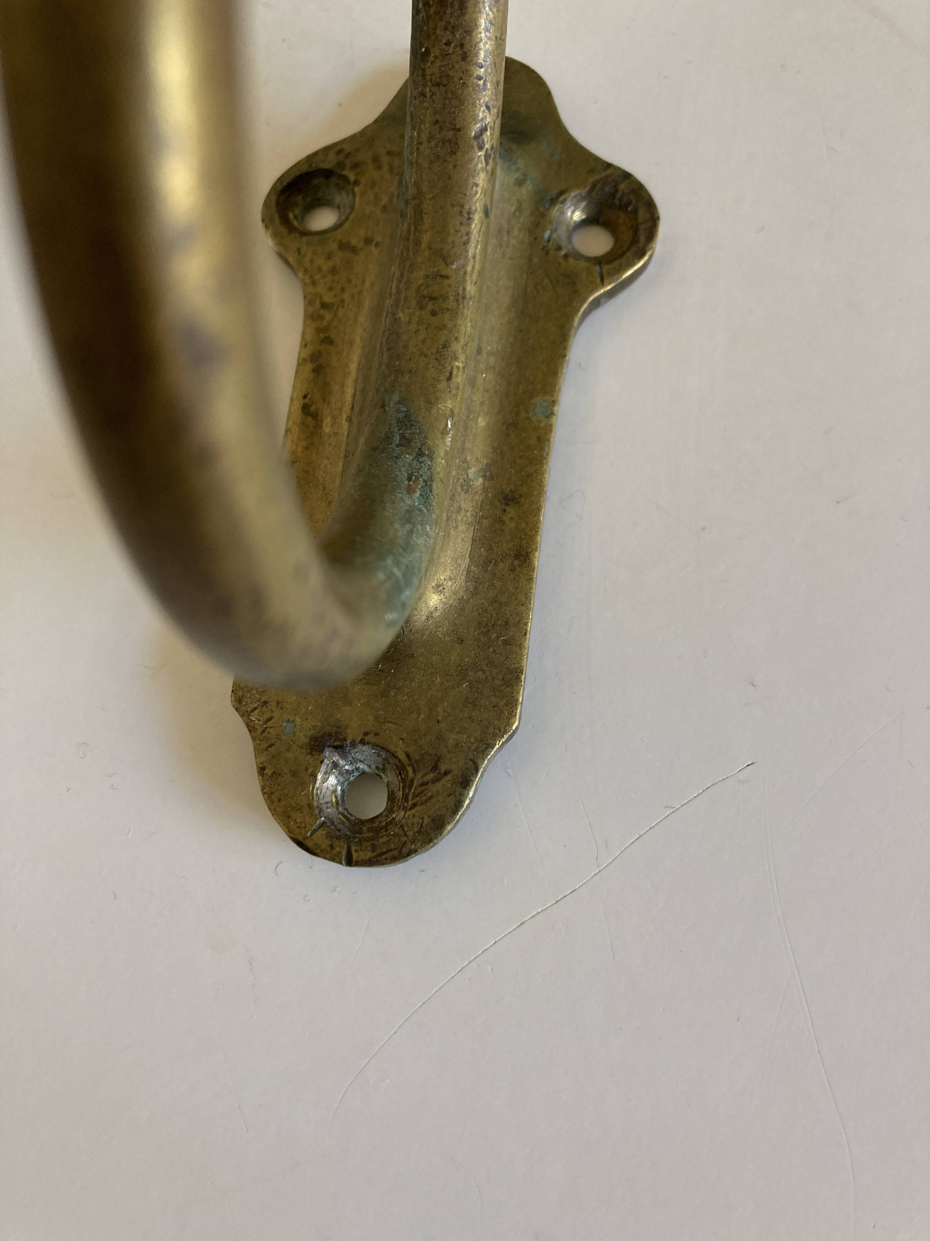 Country hook 1930 in patinated gilded brass