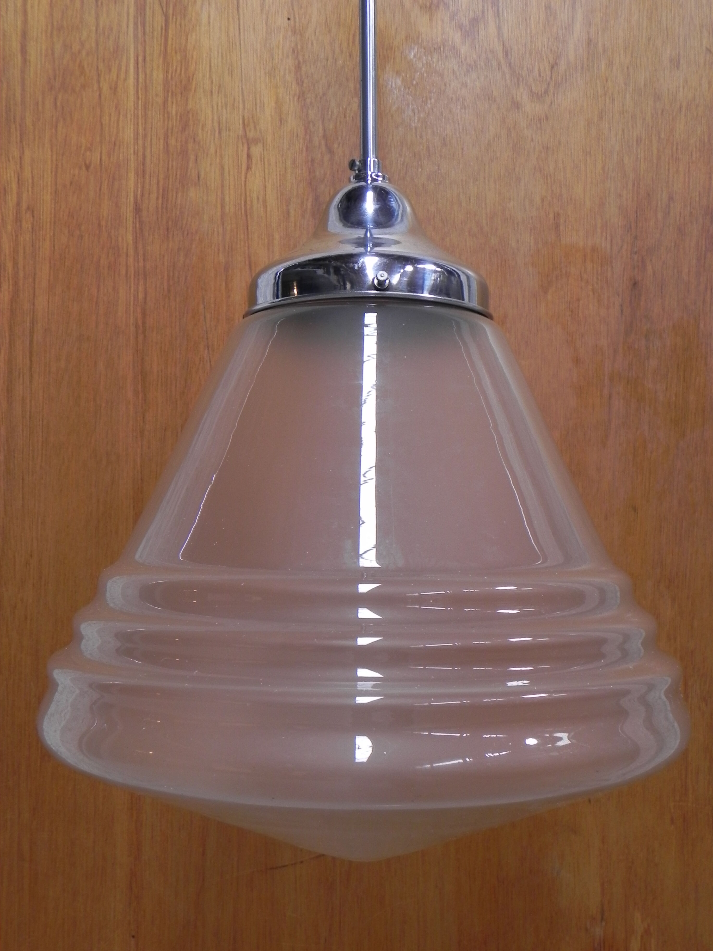 Art Deco hanging lamp with frosted glass shade