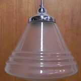 Art Deco hanging lamp with frosted glass shade