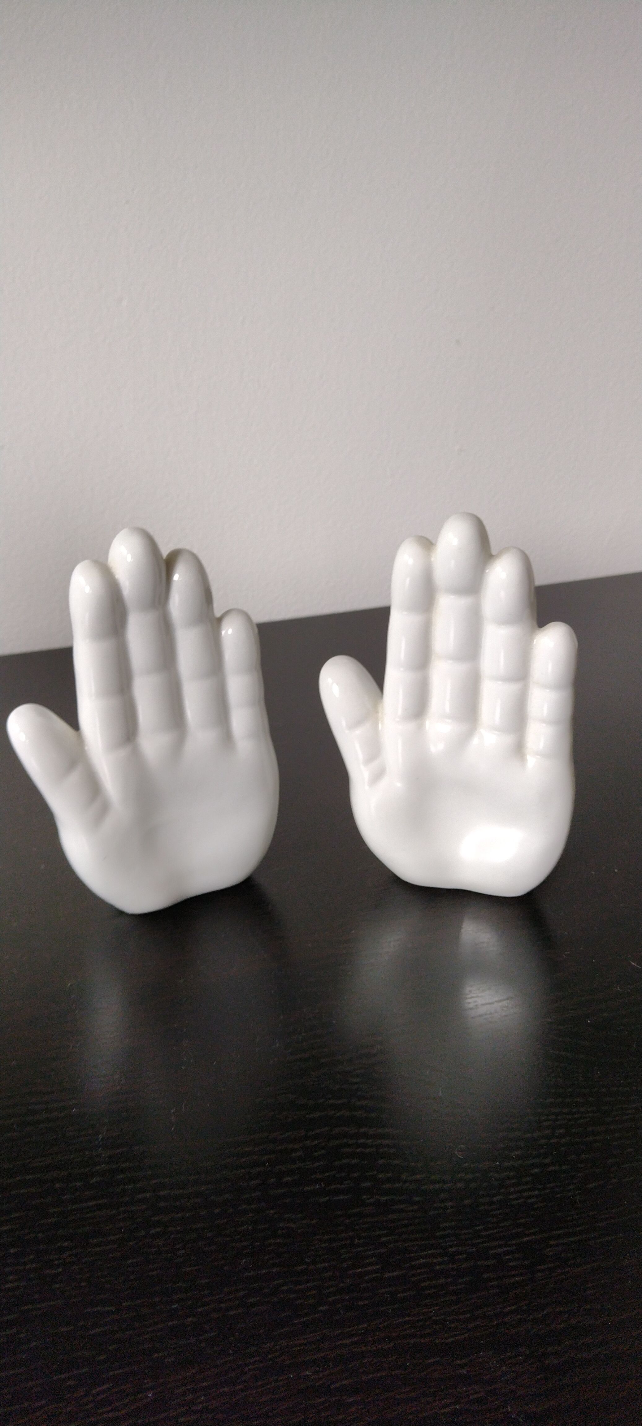 Pair of bookends vintage ceramic hands
