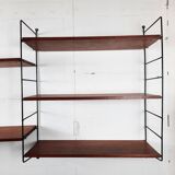 Bookcase / wall shelves - 1970s - metal and wood.