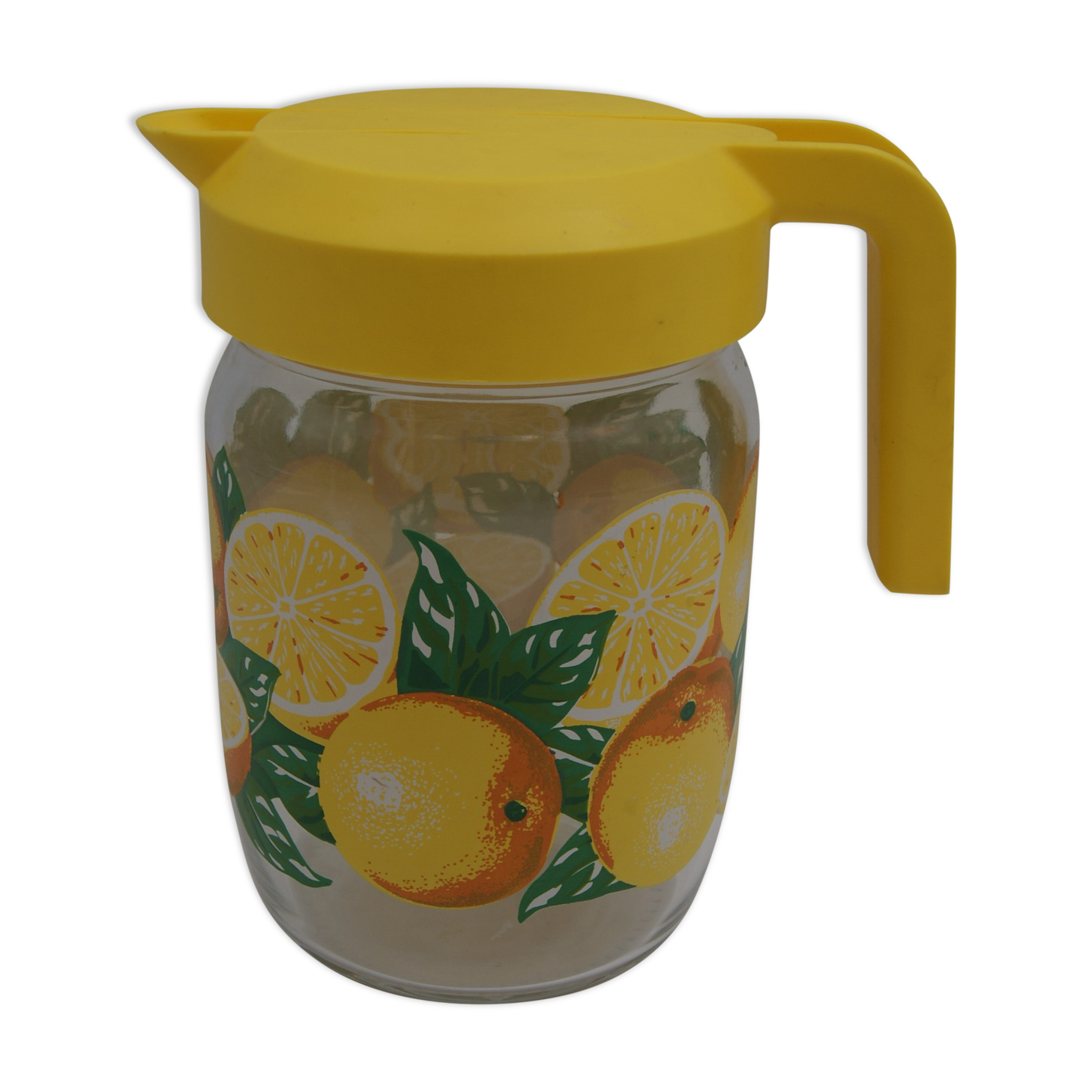 Carafe en verre citrons vintage