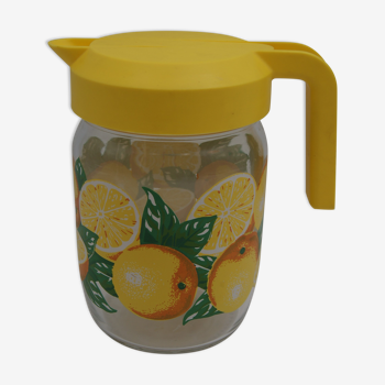 Carafe en verre citrons vintage