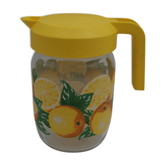 Carafe en verre citrons vintage