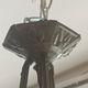 Pierre Gilles, beautiful art deco chandelier circa 1930 in bronze and molded glass