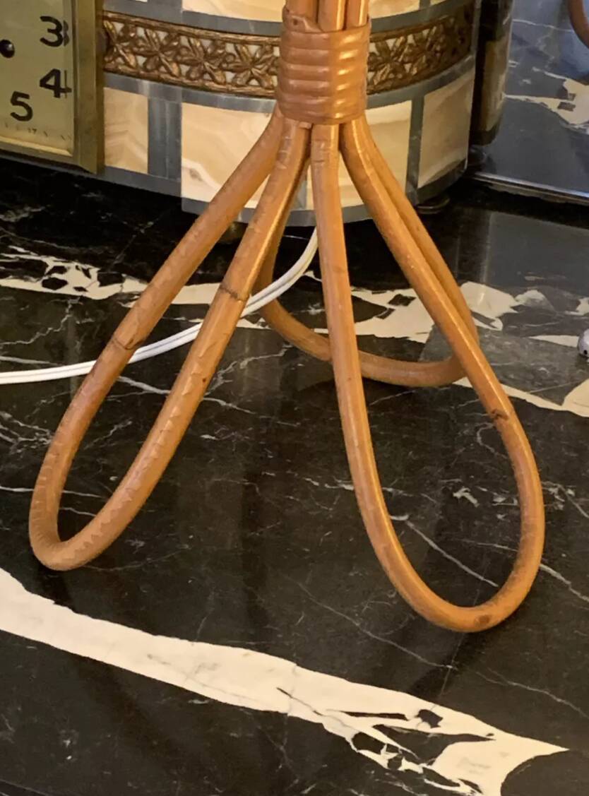 1950s tripod rattan lamp H47