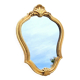 Petit miroir doré 22x32cm fronton coquille