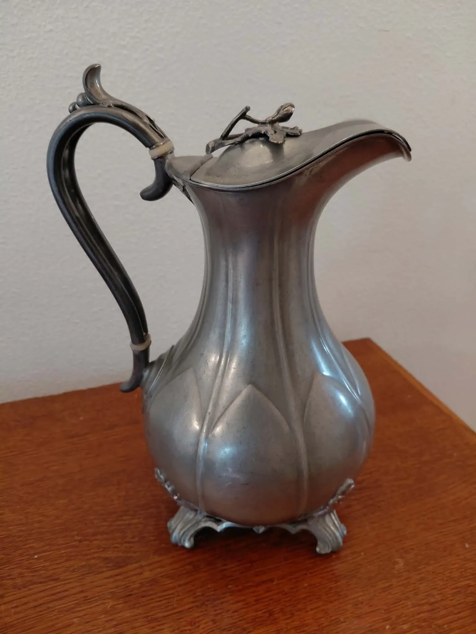 English pewter jug from the 19th century by James Dixon & Sons.