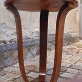 1930 Art Deco pedestal table in solid walnut