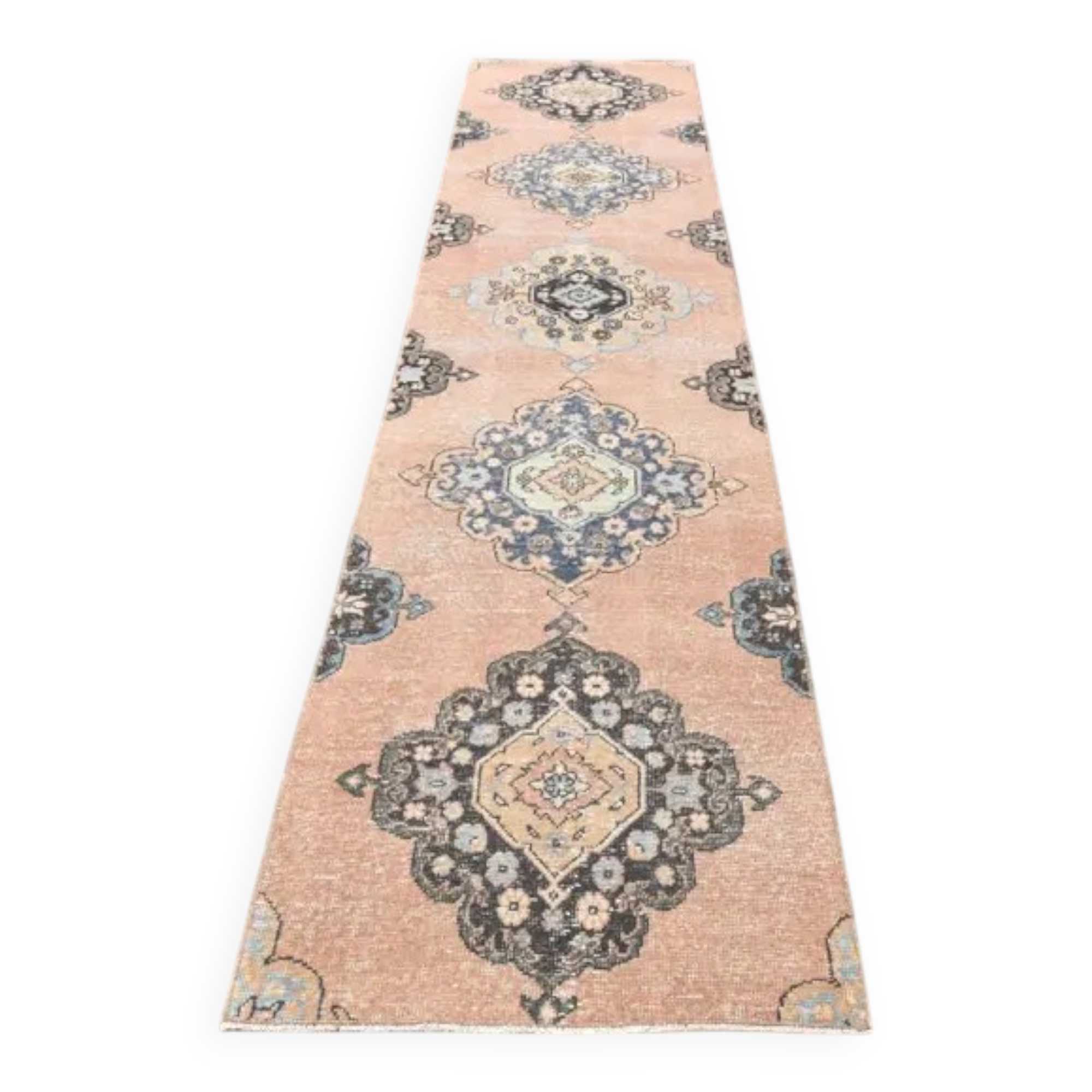 1970s Turkish Anatolian hand-knotted runner 75x333
