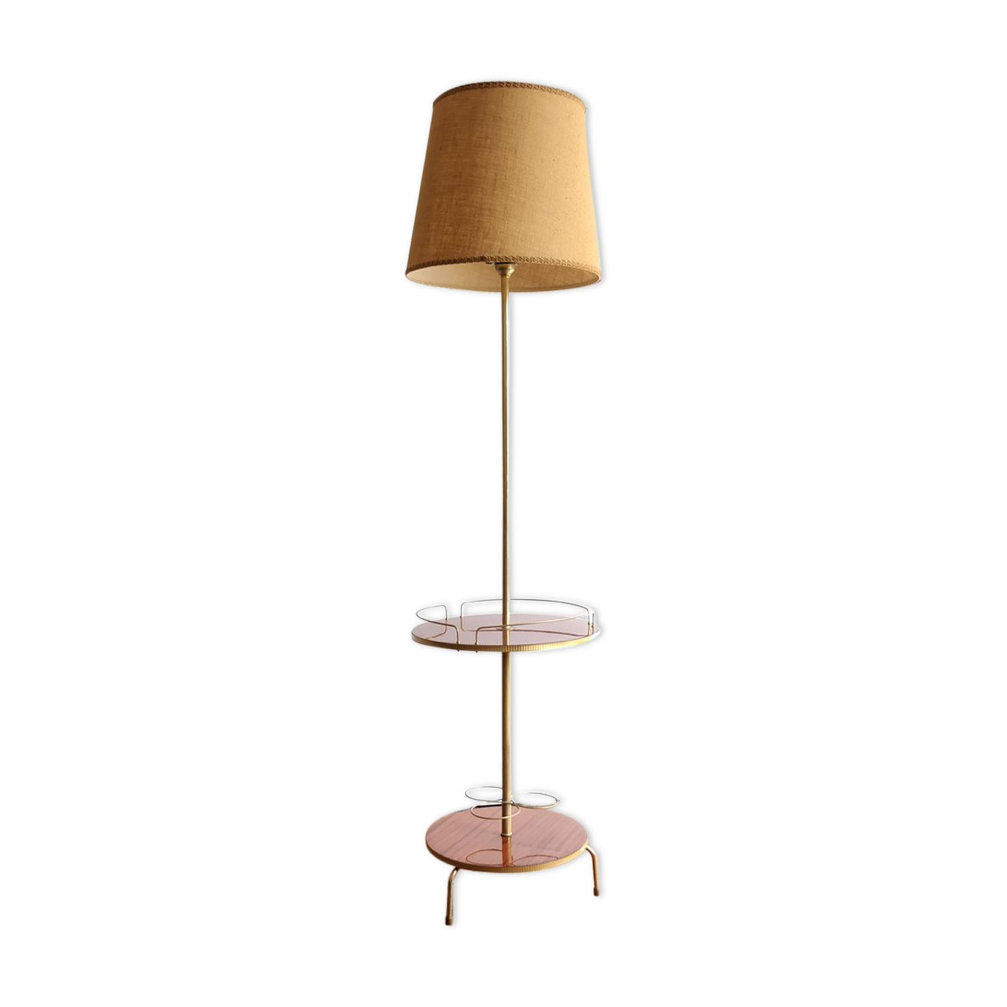 Lampadaire bar vintage formica et doré
