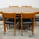 Wooden oval table and 6 matching chairs 60