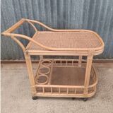 Vintage rattan wicker bar dessert table
