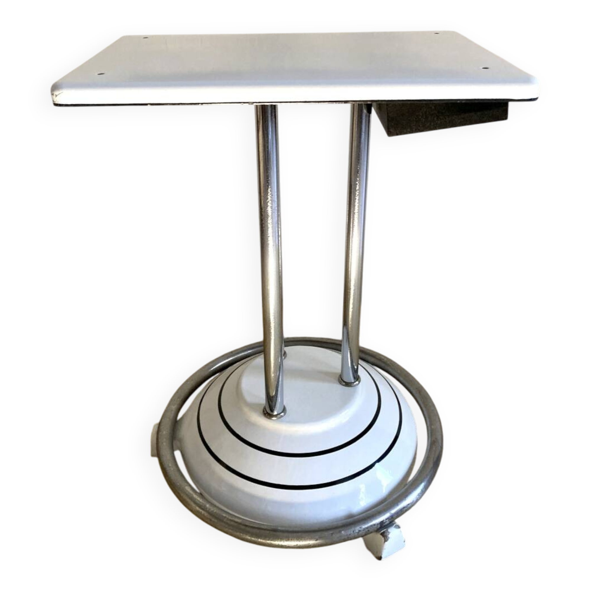 Antique cast iron and enamelled metal table, circa 1950