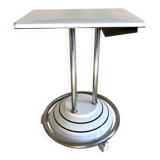 Antique cast iron and enamelled metal table, circa 1950