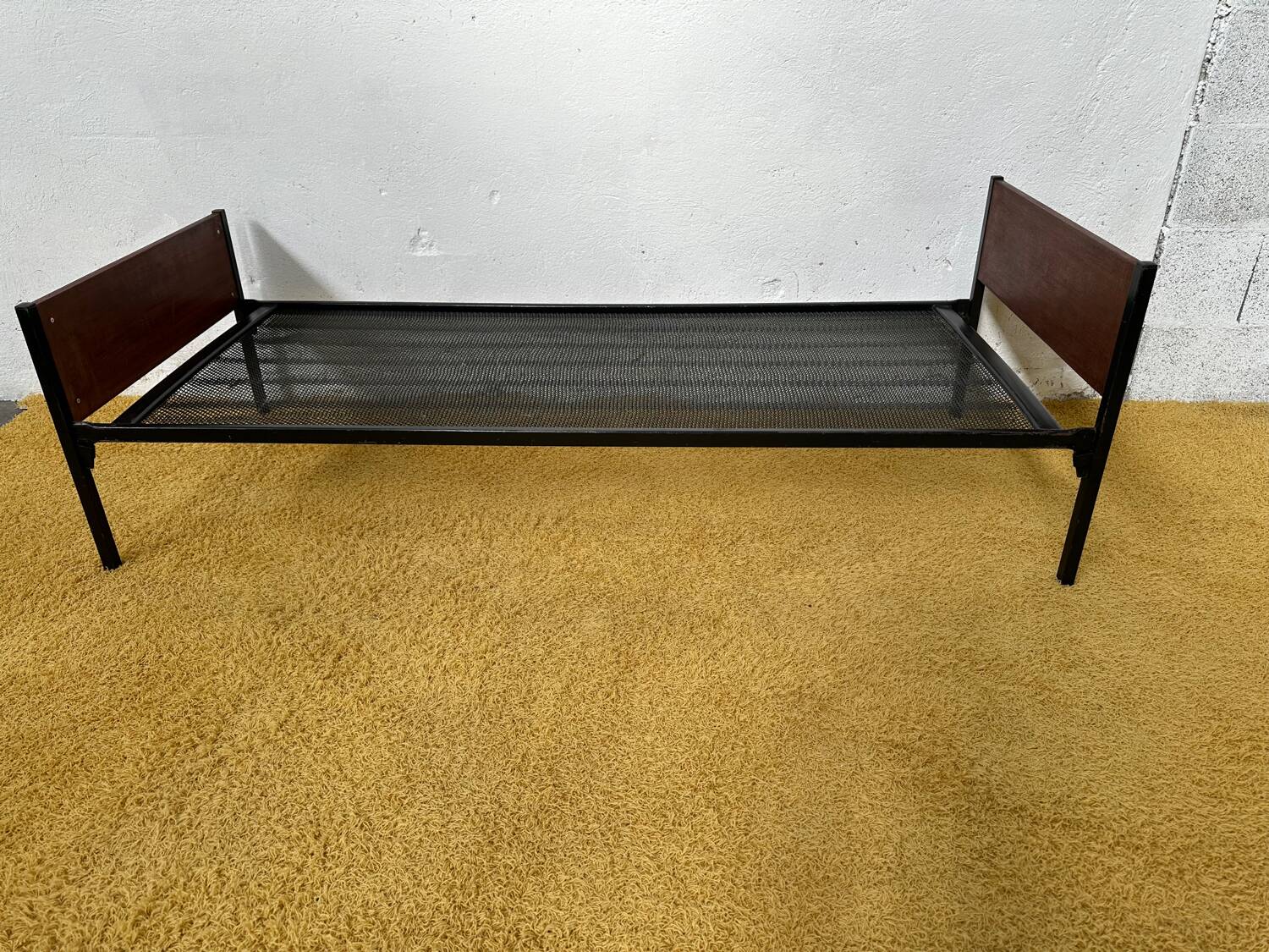 Daybed or Scandinavian single bed with teak veneer.