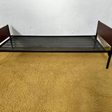 Daybed or Scandinavian single bed with teak veneer.