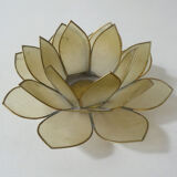 Lotus mother-of-pearl and brass photophore