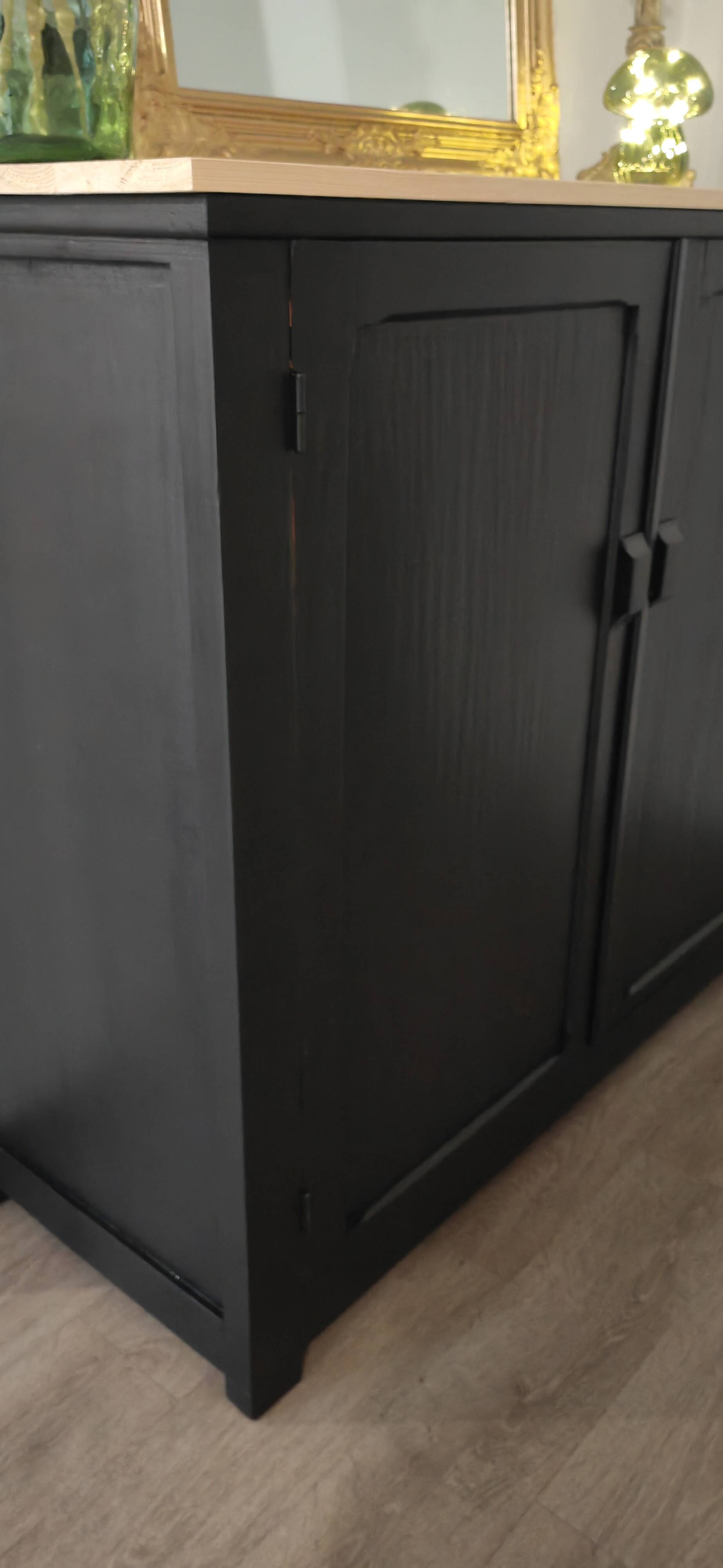 Parisian sideboard in black painted wood