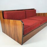Art deco walnut sofa bed, 1960s