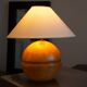 Pied de lampe boule en bois blond, Années 60/70