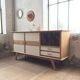 Enfilade vintage hêtre et blanc