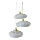 Vintage triple suspension lampshade in Clichy glass bench
